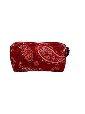 Vera Bradley Red Mesa Paisley Quilted Wristlet